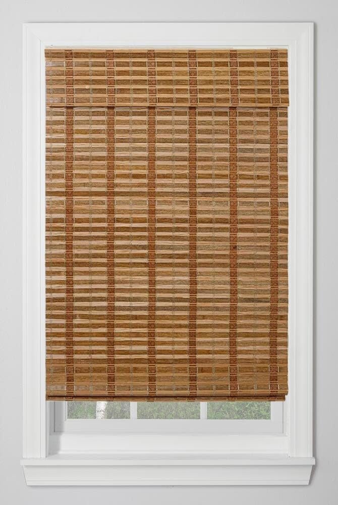 TJ Global Cordless Bamboo Window Blind Sun Shade, Light Filtering Roman...