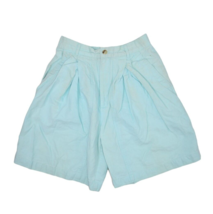 Vintage Shorts Womens M Light Blue Pleated Wide Relaxed Fit High Waist E... - £11.17 GBP