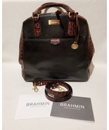 Brahmin Adele Black Tuscan Leather Embossed Croc Large Shoulder Bag Purs... - £215.09 GBP