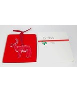 LOVELY ORREFORS CRYSTAL 1986 REINDEER ANNUAL CHRISTMAS ORNAMENT IN BOX - $34.74