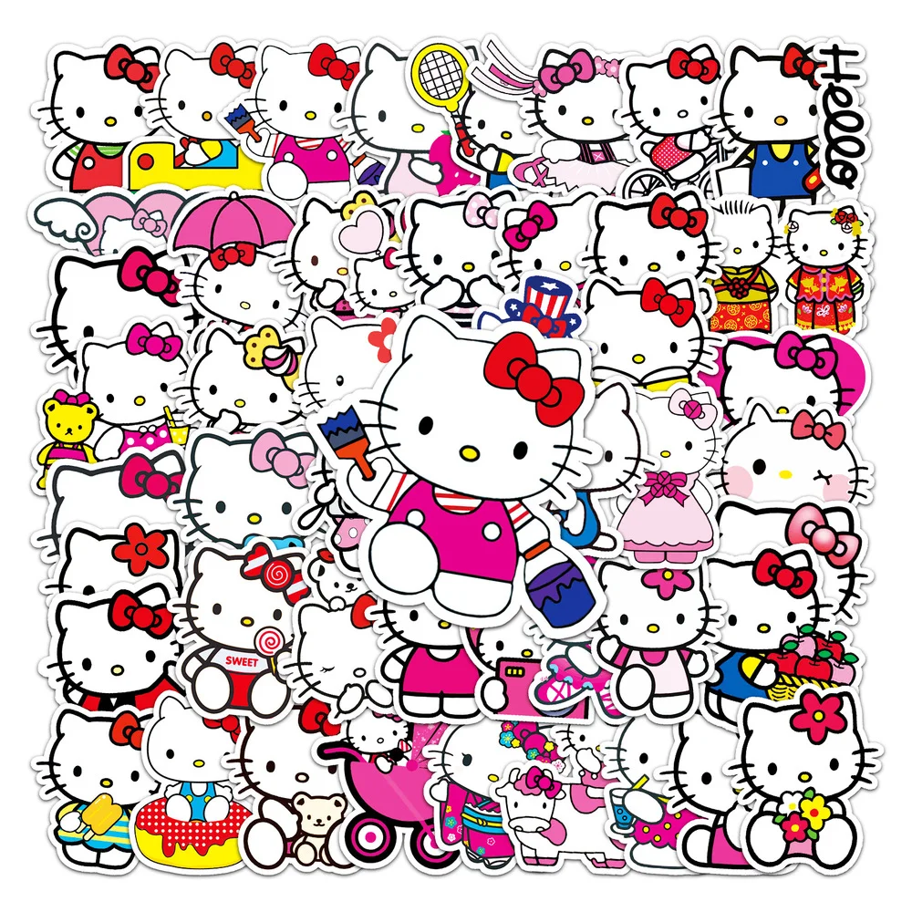 N hello kitty kuromi kawaii stickers for car laptop phone cup decal waterproof graffiti thumb200