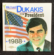 Michael Dukakis For President 1988 Square Vintage Political Pin-Back But... - £6.21 GBP