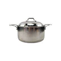 Emeril All Clad 6 Qt Tri Ply Stock Pot w Glass Lid Stainless Steel w Handles - $70.24