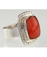 Vintage Mexican Sterling Silver Ring with Spiny Oyster Shell (Size 9) - $104.53 CAD