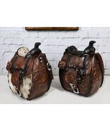 Set Of 2 Rustic Western Cowboy Horse Saddle Money Coin Savings Piggy Banks - €39,20 EUR