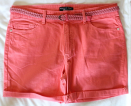 Riders By Lee Coral Mid-Rise Shorts With Belt ~18M~ 1RMWBWG - £11.19 GBP