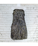Duo Dress Womens Small Animal Print Embellished Silk Blend  Strapless - £19.65 GBP