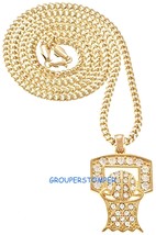 Basketball Necklace Small New Pendant with Net on 24 Inch Cuban Link Chain - £11.77 GBP