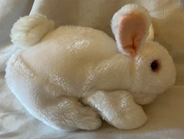Folkmanis Folktails White Bunny Rabbit Plush Hand Puppet 7 Inch Pink Eyes Small - £8.10 GBP