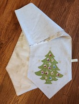 Bella Lux Holiday Christmas Tree Applique Jingle Bells Table Scarf Runne... - £44.21 GBP