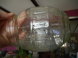 Glass Barrel Jar Vintage Pickle Storage Clear Glass TEXTURED/LOOKS Like Barrel - £13.76 GBP