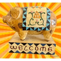 Seymour Mann Folk Art Country Cottage Welcome Pig - $23.76