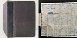 1864 antique NEW YORK RAILROAD REPORT history with FOLDOUT MAP - £214.23 GBP