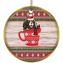 Cute Cavalier King Dog In Cup Ornament Gift Pine Tree Decor Hanging, Funny King  - £15.78 GBP