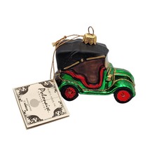 Kurt S Adler Polonaise Old Car Hand Blown Red and Green Christmas Ornament BOXED - $26.97