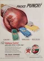 1951 Print Ad Texaco Sky Chief Gasoline Boxing Glove Punches Cars - £16.86 GBP