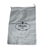 Prada Milano White 100% Cotton Dust Bag Drawstring Black Logo Designer 9... - €20,42 EUR