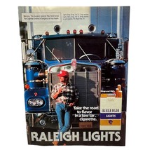 Raleigh Lights Cigarettes Print Ad Vintage 1982 Kenworth Truck Trucker S... - £9.71 GBP