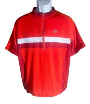 NISHIKI Men&#39;s Short Sleeve 1/2 Zip Cycling Shirt Orange Large - $184.34 MXN