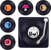Valdivia Music Coasters Set Of 6 With Gift Box, Funny Retro Vinyl, And Offices. - £28.18 GBP
