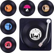 Valdivia Music Coasters Set Of 6 With Gift Box, Funny Retro Vinyl, And Offices. - £26.85 GBP