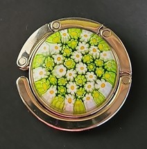 Murano Glass Handbag Table Clip Silver Green Millefiori by MO.RI. Venezi... - $965.92 MXN