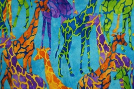 Sewing Cotton Quilting Fabric Tribal Council Giraffe Ro Gregg Paintbrush... - $12.86