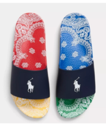 Polo Ralph Lauren Color-Block PAISLEY BANDANA BIG PONY Sandal Slides sz ... - €85,57 EUR