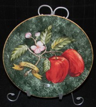 American Atelier Lattice Fruit Salad Peach Green Pomme 8&quot; Plate 5031 - $7.91