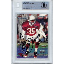 Aeneas Williams Arizona Cardinals Auto 1995 Fleer Signed On Card Beckett Slab AZ - £53.01 GBP