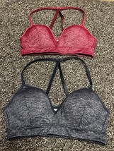 Athleta Lot of 2 Sports Bras Small Burgundy Red &amp; Navy Blue Athleisure Comfort - £25.02 GBP
