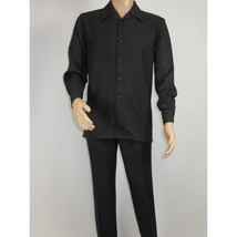 Men's MONTIQUE Two Piece Set Walking Leisure Suit 2372 Black Tone on Tone image 2