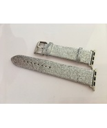  For Apple Watch 42 44 45 Shiny Silver PU 22MM Watch Band - £25.43 GBP