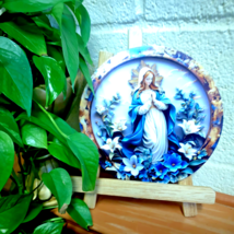 Bl Mother Mary Image (Blue &amp; Lilies) on Aluminum 8&quot; Image, New #ALM-016-R2 - $18.94 CAD