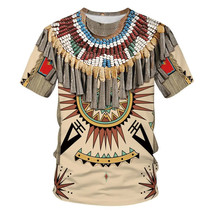 Indian Style 3D Printed T Shirts Summer Tops Short Sleeve Fashion Casual Tees 2 - £11.18 GBP