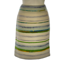W by WORTH Skirt Women&#39;s Size 10 Metallic Woven Tweed Pencil Multi Cotton Blend - £17.97 GBP