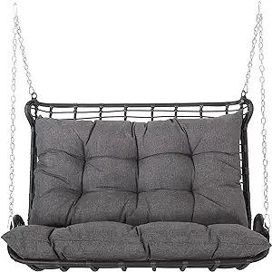 Christopher Knight Home Arruda Outdoor Porch Swing with Cushions - Wicke... - £582.66 GBP