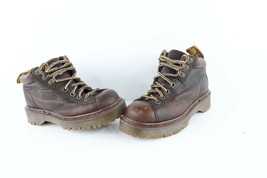 Vtg 90s Dr Martens Womens 6 Grunge Goth Distressed Leather Chunky Boots Brown - £126.57 GBP