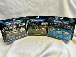 Lot of 3 90&#39;s Micro Machines Space Star Wars Miniatures Vehicles NOS Sealed - £23.93 GBP
