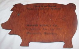 c1950 Marvin Supply Co Store Advertising Wood Pig Display Sign Minneapolis MN - £59.84 GBP