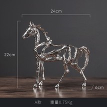 Modern Creative Sculpture Hollow Horse Shape Decoration Living Room Decoration C - £73.84 GBP