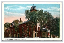 City Hall and Dyer Library Saco Maine ME UNP WB Postcard Y7 - $2.92