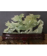 Vintage Jade Natural Icy Semitransparent Glass Jadeite Carved Galloping ... - €1.447,54 EUR