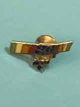 Estate Rainbow Enamel &amp; Goldtone Vintage Airplane Lapel or Hat Pin or Tie Tac –  - £8.99 GBP