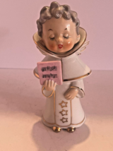 Vintage Christmas Wales ceramic figurine choir boy angel high collar Japan - £13.66 GBP