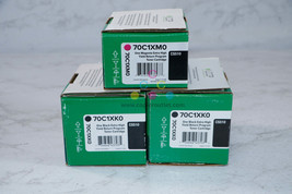 3 Open OEM Lexmark CS510 Extra High Yield MKK Toner Cartridges 70C1XM0,70C1XK0 - £91.00 GBP