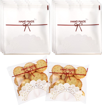 TOPZEA 500Pcs Self-Adhesive Cookie Bags, 5.5X5.5Inch Clear Treat Bags DIY Plasti - £19.91 GBP