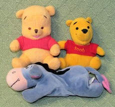 Disney Baby Winnie The Pooh Eeyore Plush Rattle Lot 5&quot; To 9&quot; Stuffed Animal Toys - £8.96 GBP
