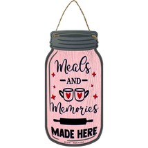 Meals And Memories Pink Novelty Metal Mason Jar Sign - £14.10 GBP