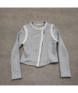 Gap Asymmetrical Zip Cropped Long Sleeve Cardigan Sweater Womens M Gray ... - £19.36 GBP